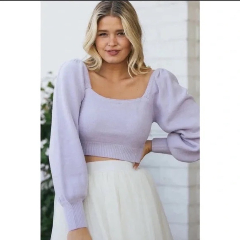Cropped Blue Sweater - Mimosa